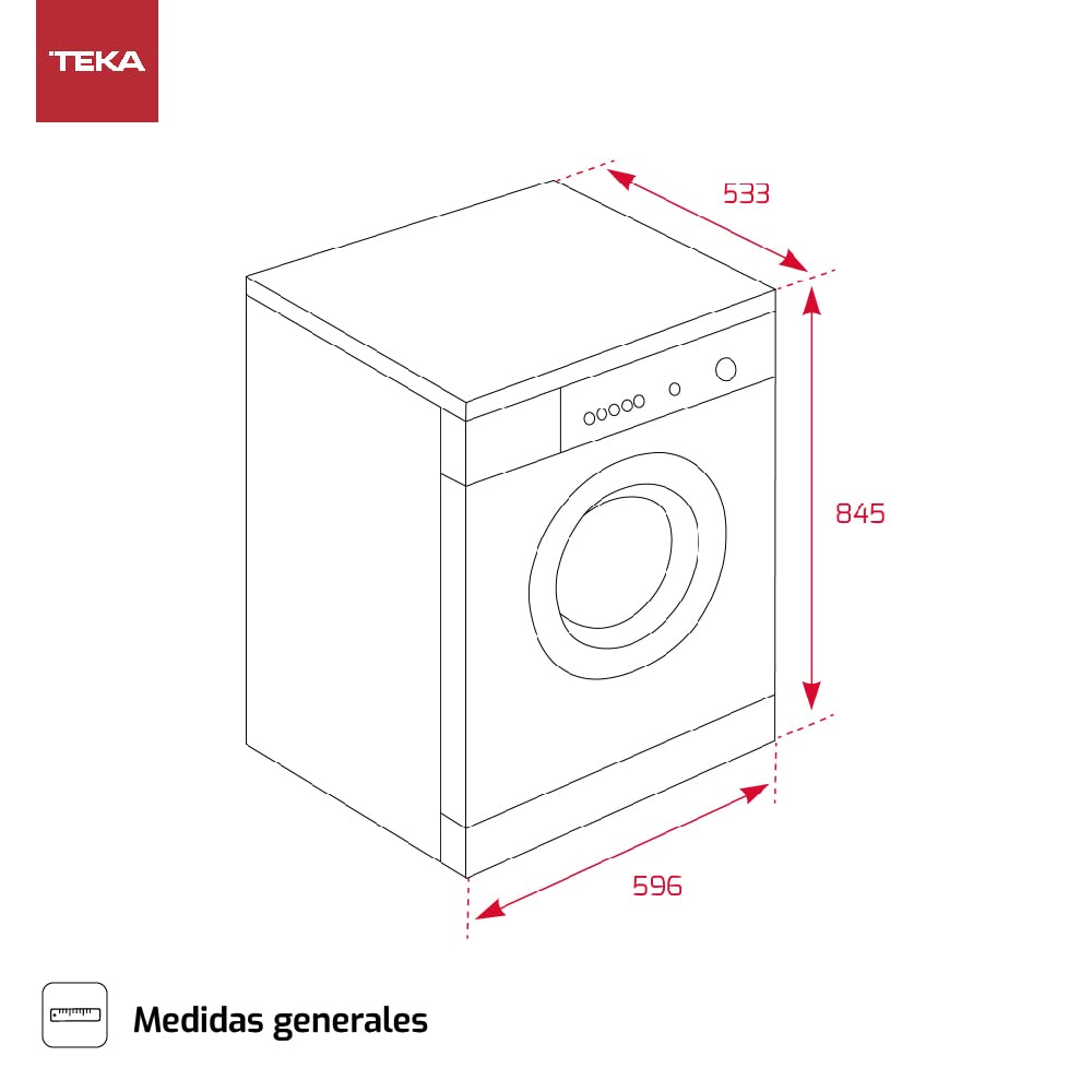 Teka WMT 10610 WH - Lavadora HomeCare Series,15 Programas de Lavado, Electrónica con Display Digital, Gestión Fuzzy Logic, Capacidad 6 kg, Color Blanco