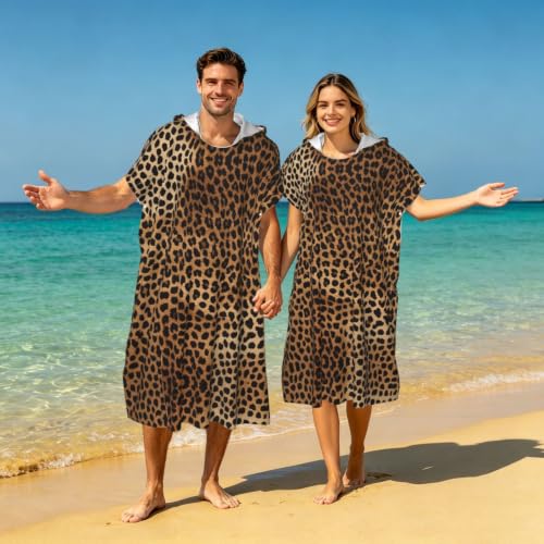 Poncho plage microfibre léopard pour se changer après le surf - 7