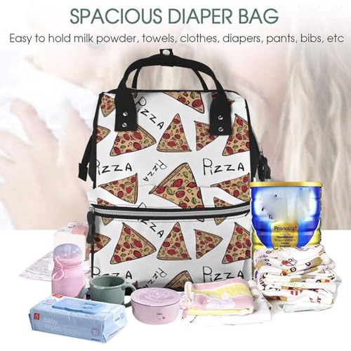 Sac à dos grande capacité multifonction pizza pour simplifier le change de bébé - 5