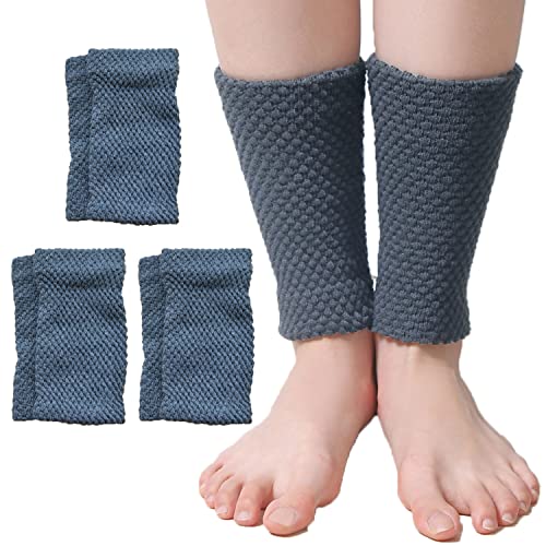 USK STORE 足首ウォーマー シルク 二重編み 3足組 絹 裏シルク 男女兼用 フリーサイズ 冷え取り 遠赤外線効果 保温 保湿 (グレー)