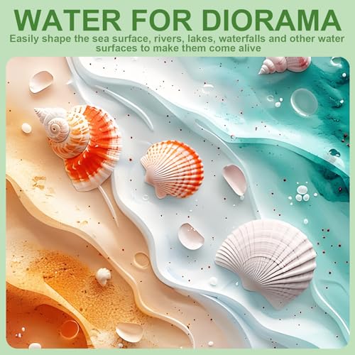 WANJAO Water for Diorama, Realistic Water Woodland Scenics Realistic Waters Gel Diorama Supplies with 6 Colors Pigment and Brushes for Modelers Miniature Enthusiasts 50ml*2 - Image 5