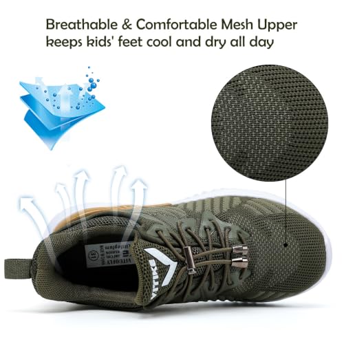 Image of JMFCHI Boys Girls Kids' Sneakers Knitted Mesh Sports Shoes Breathable Lightweight Running Shoes for Kids Fashion Athletic Casual Shoes