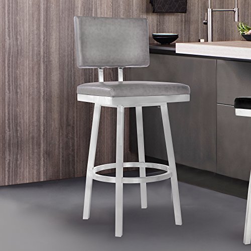 Armen Living Barstool, Vintage Gray