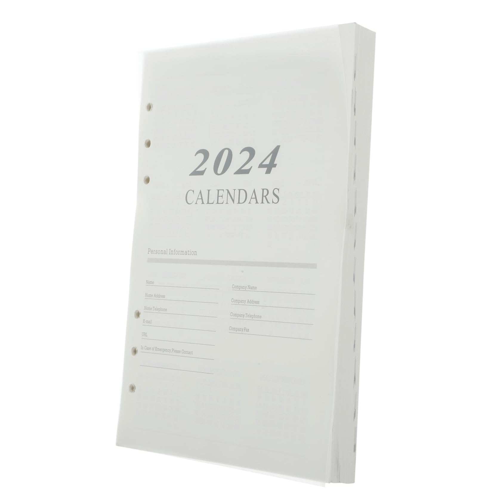 HAPINARY Agenda En Inglés 2024 Dentro De La Página A5 Nota Planificador Para 2024 Inserciones De Recambio Para Diario De Cuadrícula Lista Páginas Del Planificador Recargable Papel