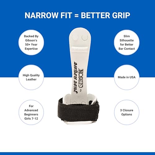 Miniatura 2 de Gibson - Agarres de gimnasia con velcro para mujer, agarre irregular, ajuste antideslizante, talla XS, S, M, L, entrenamiento de gimnasia para
