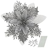 amplia gama de aplicaciones: nuestras flores artificiales se pueden utilizar para decorar un árbol de navidad, material para hacer guirnaldas, cestas de flores u otras manualidades. adecuado para decorar muchas ocasiones, fiestas de navidad, decoración del hogar, árboles de navidad, año nuevo, acción de gracias, día de san valentín, etc.