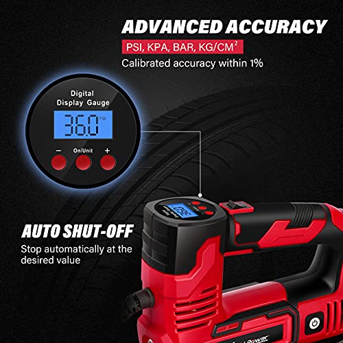 AVID POWER Tire Inflator Portable Air Compressor, 20V Cordless Car Tire