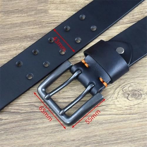 Men's 4.3Cm*105-125Cm Belt Genuine Leather Jeans Belts Double Pin Buckle Luxury Designer Waistband3