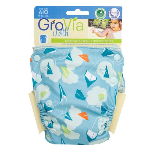 GroVia All in One Cloth Diaper - Snap - Drift - One Size