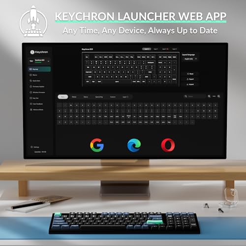 Image of Keychron B35 Wireless Keyboard, 2.4 GHz /Bluetooth 96% Layout Keyboard with Numeric Keypad Silent Typing Launcher Support Ergonomic Angle Compatible for Mac Windows Linux