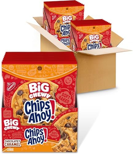 CHIPS AHOY! Big Chewy Chocolate Chip Cookies, Chocolatey Caramel, 14 Snack Packs (1 Cookie Per Pack)