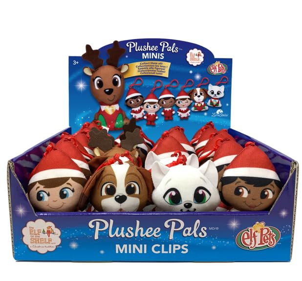 Elf on The Shelf Plushee Pals Mini Clips Serie 3, Set de 24 Peluches Navideños...