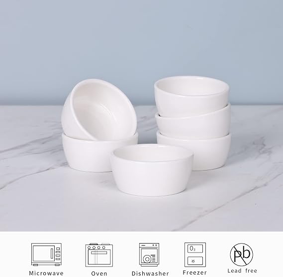 Mini Ramekins 1.5 oz Set of 6 (White)