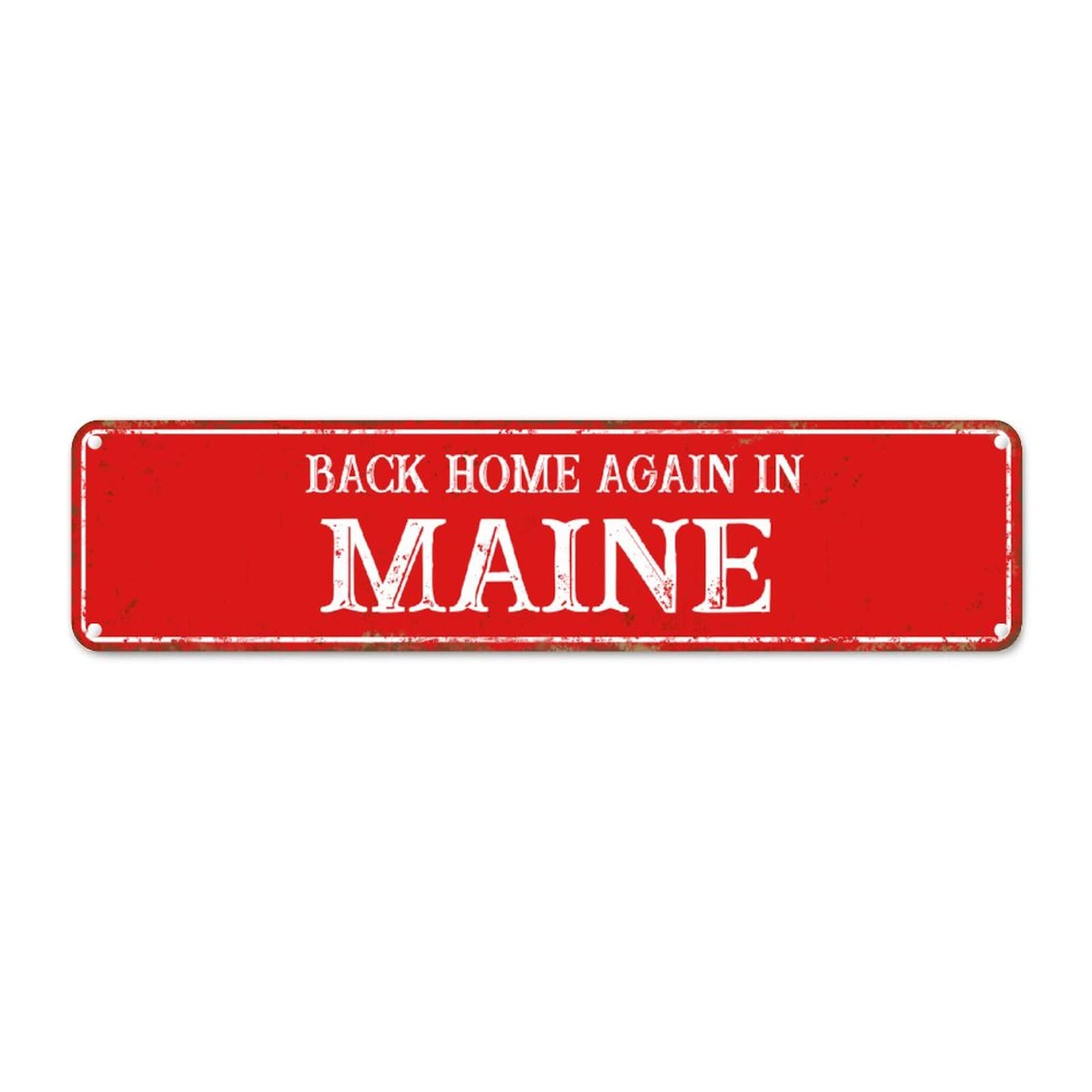 Plaque vintage Maine en métal : cadeau de pendaison de crémaillère original