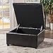 Christopher Knight Home Living Berkeley Brown Leather Square Storage Ottoman, Espresso