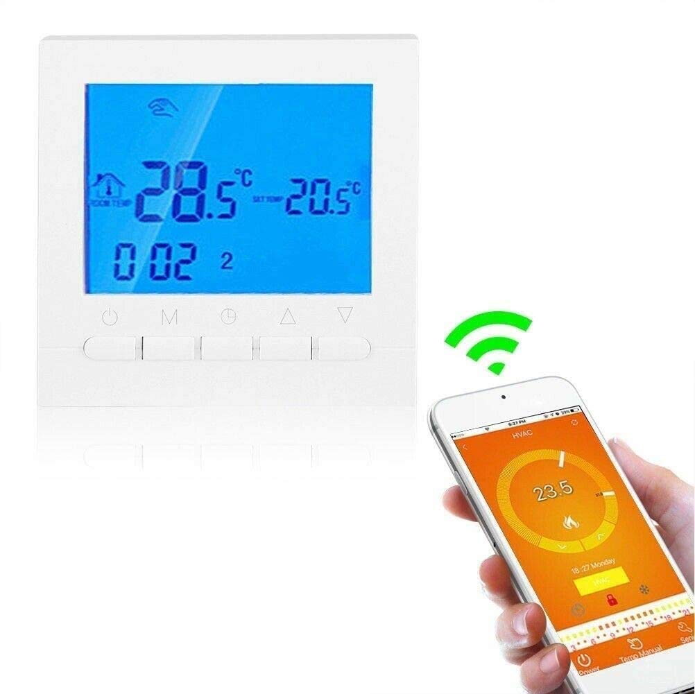 Termostato Programmable Wireless ThermoHome Per Riscaldamento A Pavimento - Display LCD, Programmazione 5+2 Giorni, Alimentazione A Batteria