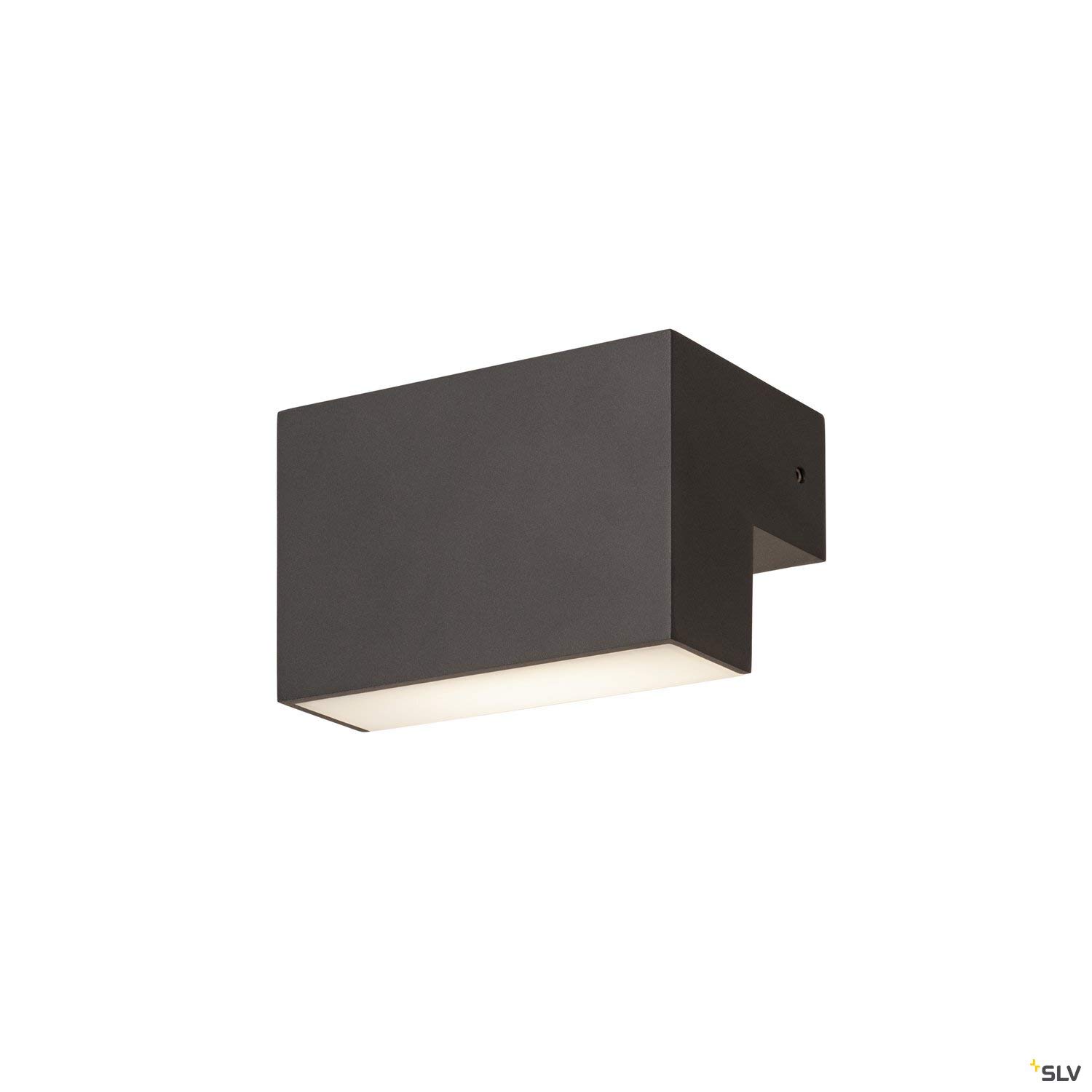 SLV Natynkowa lampa ścienna SLV L-LINE OUT WL/oświetlenie ścian, ścieżek, wejść, zewnętrzny spot LED, natynkowa lampa outdoor, lampa ogrodowa / IP65 3000/4000K 7W 500 / 570lm antracytowa