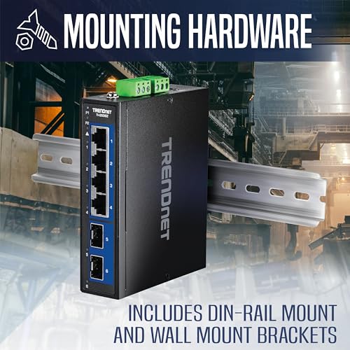 Switch industriel 2.5G Trendnet robuste 6 ports avec boîtier rail DIN - 4