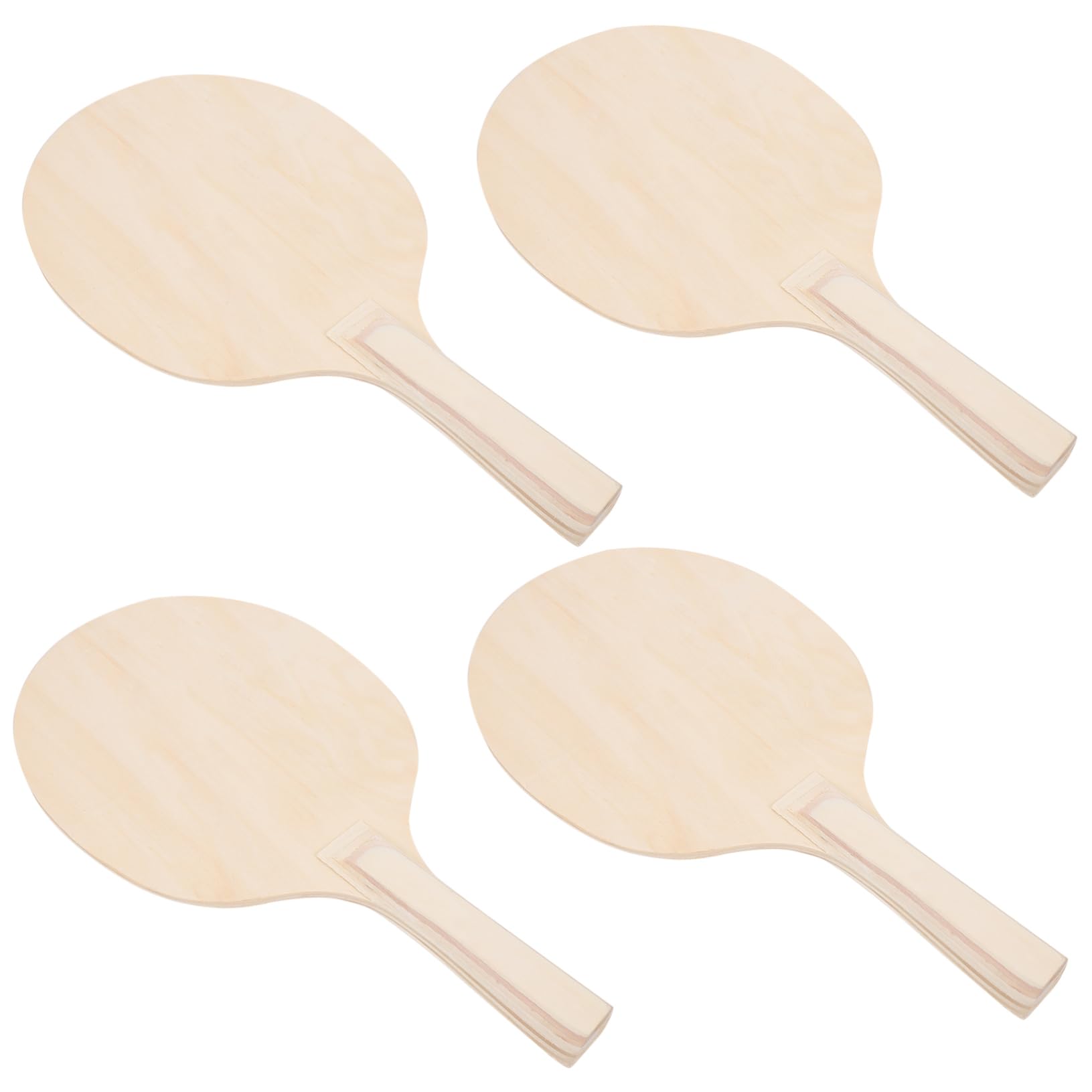 KOMBIUDA Set di Badminton Wood Paddles 4 Pezzi in Legno Marrone | Festa Estiva, Giochi Spiaggia, No Burr, Portatile, Leggero, Giochi Esterno