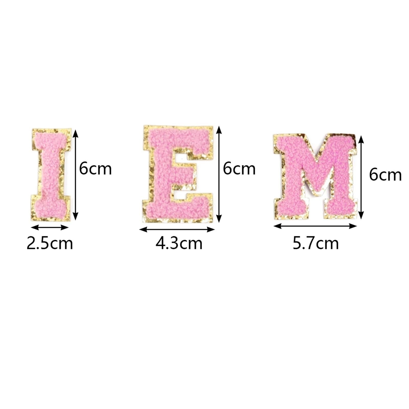 Aufnäher zum Aufbügeln für Kleidung, 2 Sets, 52 Stück, Buchstaben zum Aufbügeln, Stickerei, Stoff, bunt, Alphabet, zum Aufbügeln, für selbstgemachte Taschen, Violett (zum Aufkleben)