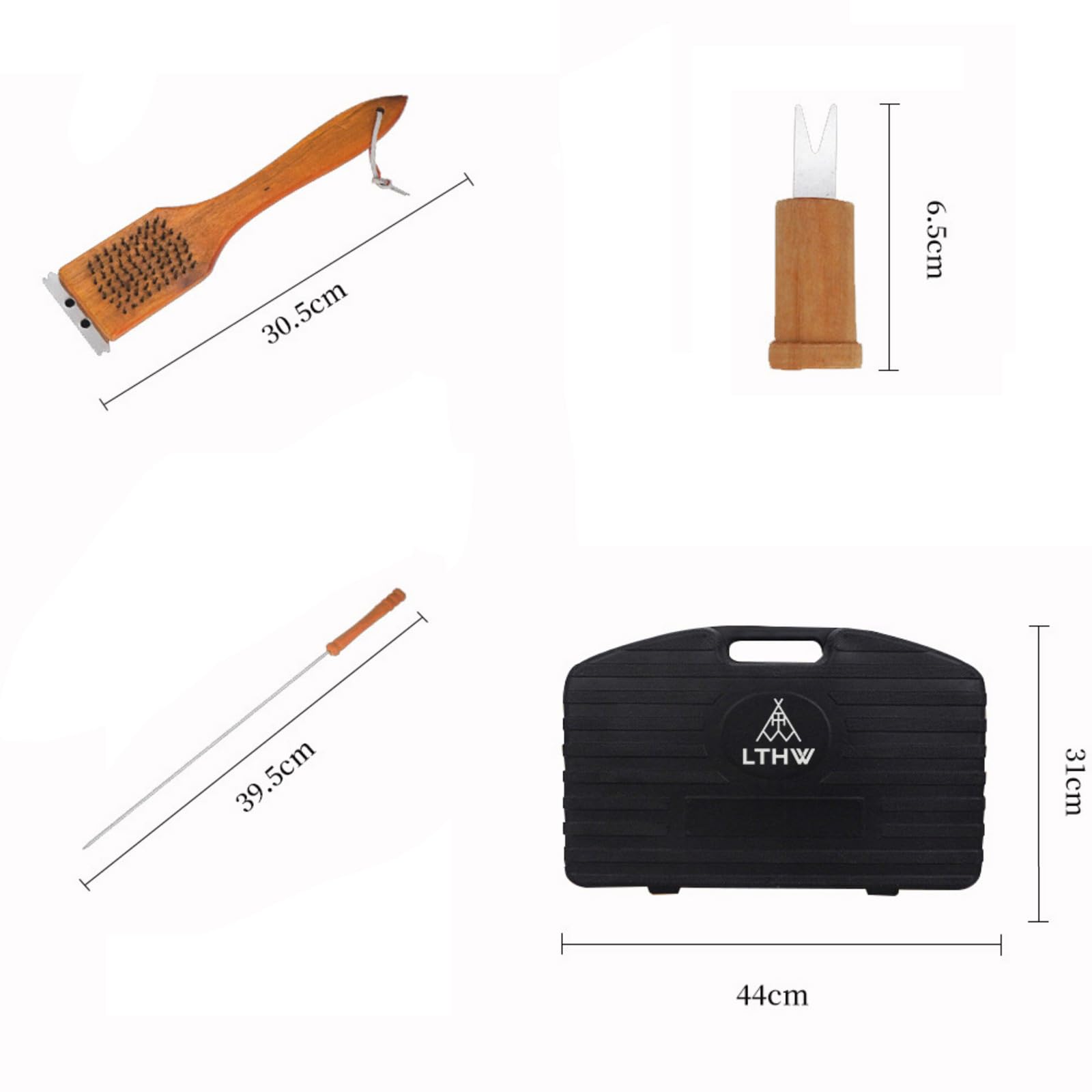 Edelstahl Rostfrei Grillwerkzeug Set mit BBQ Grillbesteck Koffer Professionelles Grillwerkzeug INKL Grillwender,Grillgabel Grill-Zubehör Tragbares Verschiedene und Komplette Gasgrill BBQ