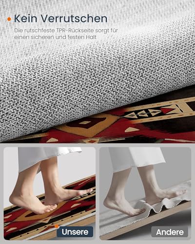 Tapis d'entrée douces et absorbantes au design géométrique multicolore