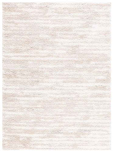 Safavieh Lindsay Collection Shaggy Rug for Living Room Dining Room Bedroom Short Pile Beige 3ft x 5ft, 91 x 152 cm (Rectangular)