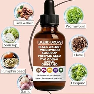 Skaal Vello Black Walnut Wormwood Gut Reset, Wormwood Black Walnut Clove Drops, Gentle Gut Cleanse & Health & Absorption, with Pumpkin Seed,Soursop,60ml