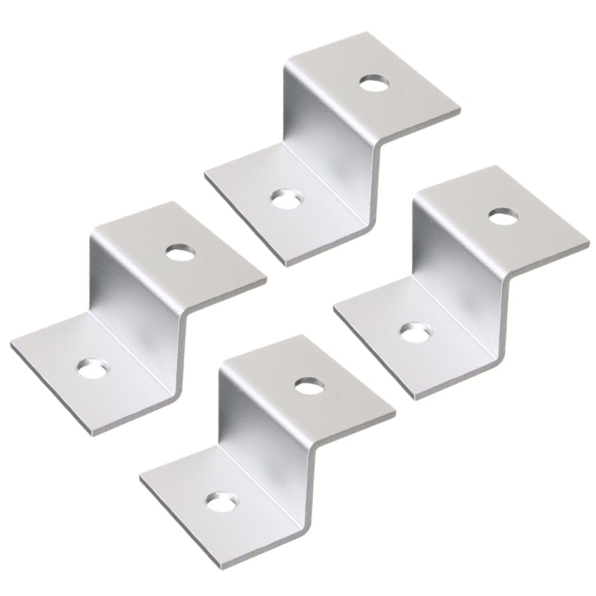 BESPORTBLE Staffa di Montaggio Pannello Solare Z in Metallo Argento con Dadi e Bulloni 8 Pezzi, Peso Leggero, Foro Differenziato per Pareti e Camper