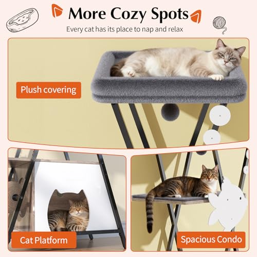 Árbol para Gatos Moderno de Múltiples Niveles para Interior miniatura 4
