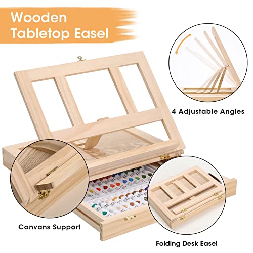 Painting-Supplies-Set-49-Pieces-Watercolor-Painting-Kit-with-Wooden-Tabletop-Easel-Includes-Watercolor-Paints-Brushes-Palette-Canvas-Panels-and-Painting-Pads-for-Artists-Student-Adults-Kids