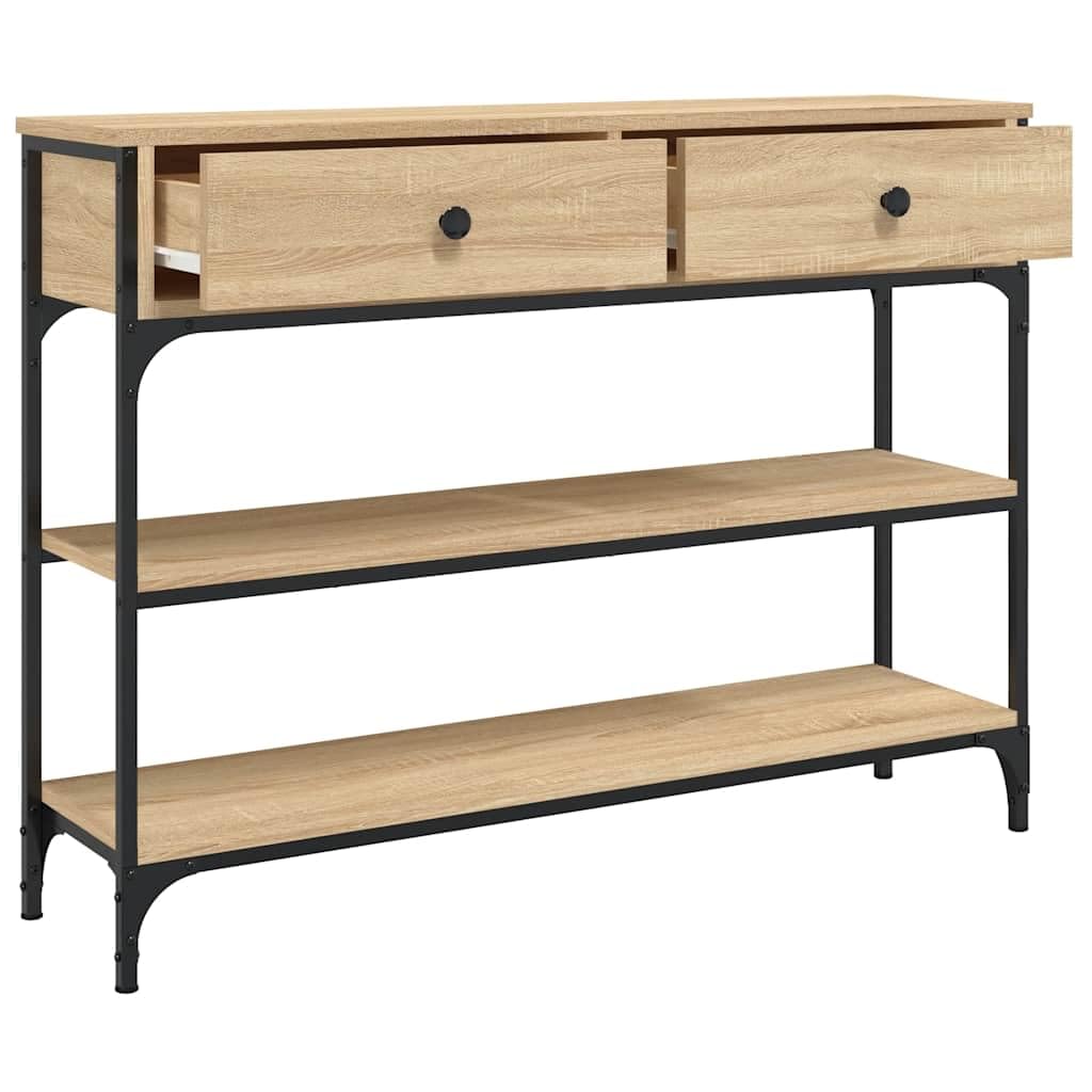vidaXL Mesa Consola, Mesita de Sofá con Almacenaje, Mesa Auxiliar, Mesa para Pasillo Salón Entrada Recibidor, Madera de Ingeniería Roble Sonoma