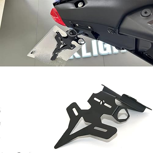 Para Y-AMAHA MT-09/SP FZ-09 2021-2023 Soporte de placa de matrícula de motocicleta con luz LED, placa eliminadora de guardabarros ordenada