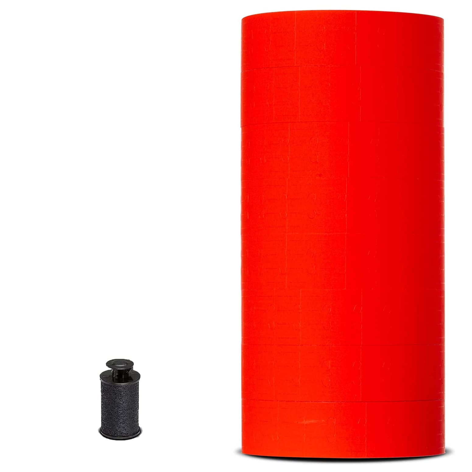 Fluorescent Red Pricing Labels to fit Monarch 1131 Pricers. 8 Rolls with 1 Free Ink Roller.