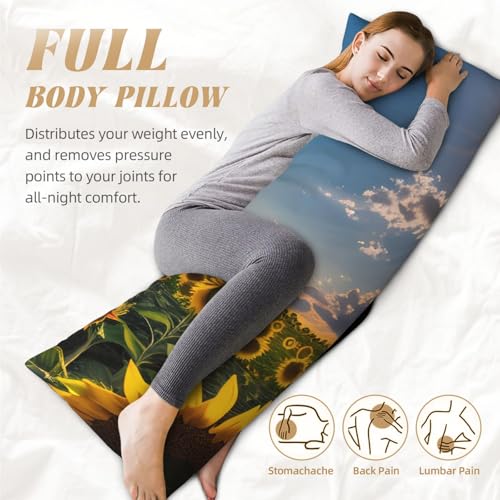 Housse de coussin de corps tournesol pour chambre esthétique et douce - 6