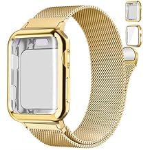 Magnetic Band and Case for Apple Watch Band 40mm 41mm 38mm 44mm 45mm 46mm 42mm Women/Men,Stainless Steel Milanese Loop Bracelet Strap with Cover Combo iWatch series 11 10 9 8 7 6 5 4 SE Ultra/2 3 49mm