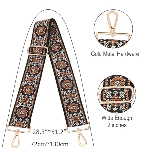 Image of Purse Strap Replacement Wide Adjustable Crossbody Shoulder Strap Guitar Straps for Handbags