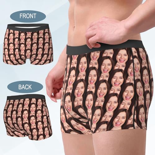 Husguciy Custom Mens Underwear with Faces, Personalized Face Mens Boxer Briefs Gifts for Him, Customized Funny Men Boxers3