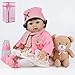 haveahug Bambole Reborn rinato 46cm femmina, arti in silicone morbido vinile e corpo in tessuto con accessori