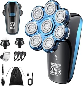 Head Shavers for Men, Upgrade 8D Rotating Electric Shavers for Bald Men Cordless Waterproof Wet & Dry USB Rechageable 99min Use Time LED Display Razor Beard for Home, Office, Travel