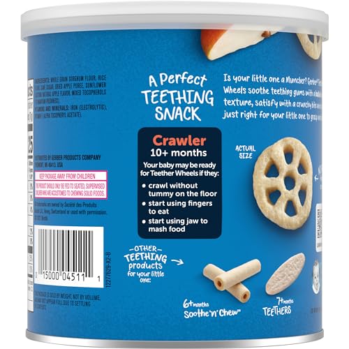 Gerber Snacks for Baby Teether Wheels, Apple Harvest, 1.48 Ounce (Pack of 6) - Thumbnail 4