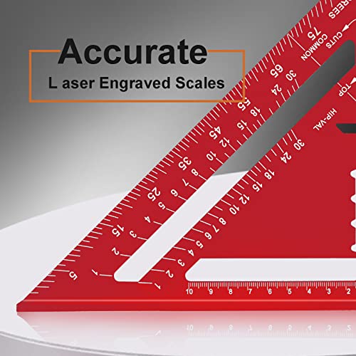 Senbaler 7 inch Carpenters Speed Square Metric,Roofing Rafter Square,Thickened Aluminum Alloy Triangle Ruler Protractor,Layout Tool Kit for Builders Joiners 4 Senbaler 7 inch Carpenters Speed Square Metric,Roofing Rafter Square,Thickened Aluminum Alloy Triangle Ruler Protractor,Layout Tool Kit for Builders Joiners - Image 4