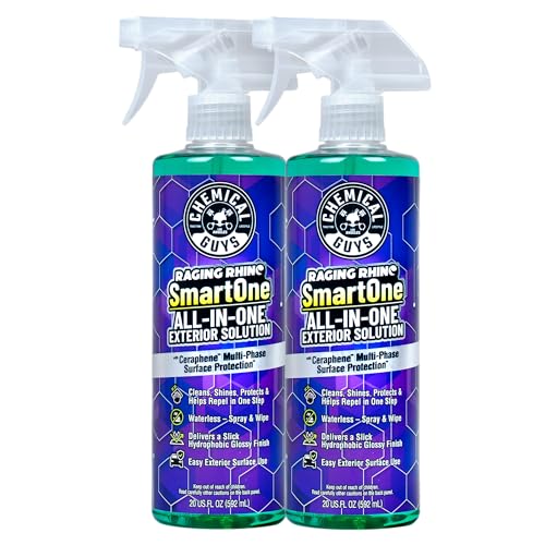Image of Chemical Guys Raging Rhino Waterless Car Wash, Quick Detailer Spray And Wipe Exterior Cleaner, 2 Pack, 20 Oz Each