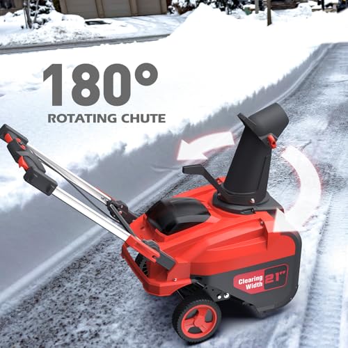 Image of PowerSmart 80V MAX Cordless Snow Blower 21-Inch Single Stage with 6.0Ah Battery and Charger (DB2801RB)