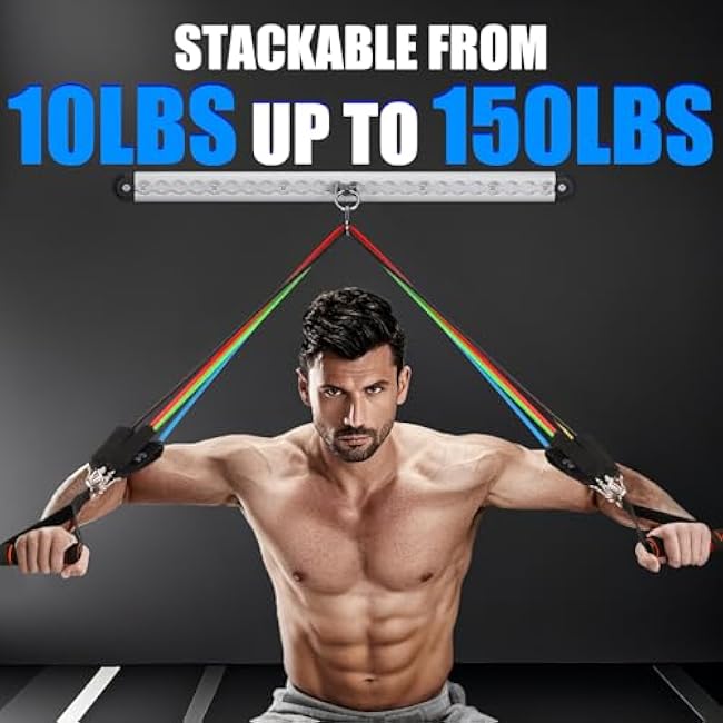 TOBWOLF Resistance Bands Wall Anchor, Heavy Duty Resistance Band Wall Mount System for Gym, Space Saver Aluminum Wall-Mounted Anchor Fitness System for at Home Fitness Workout, Clinic, Physical Rehab