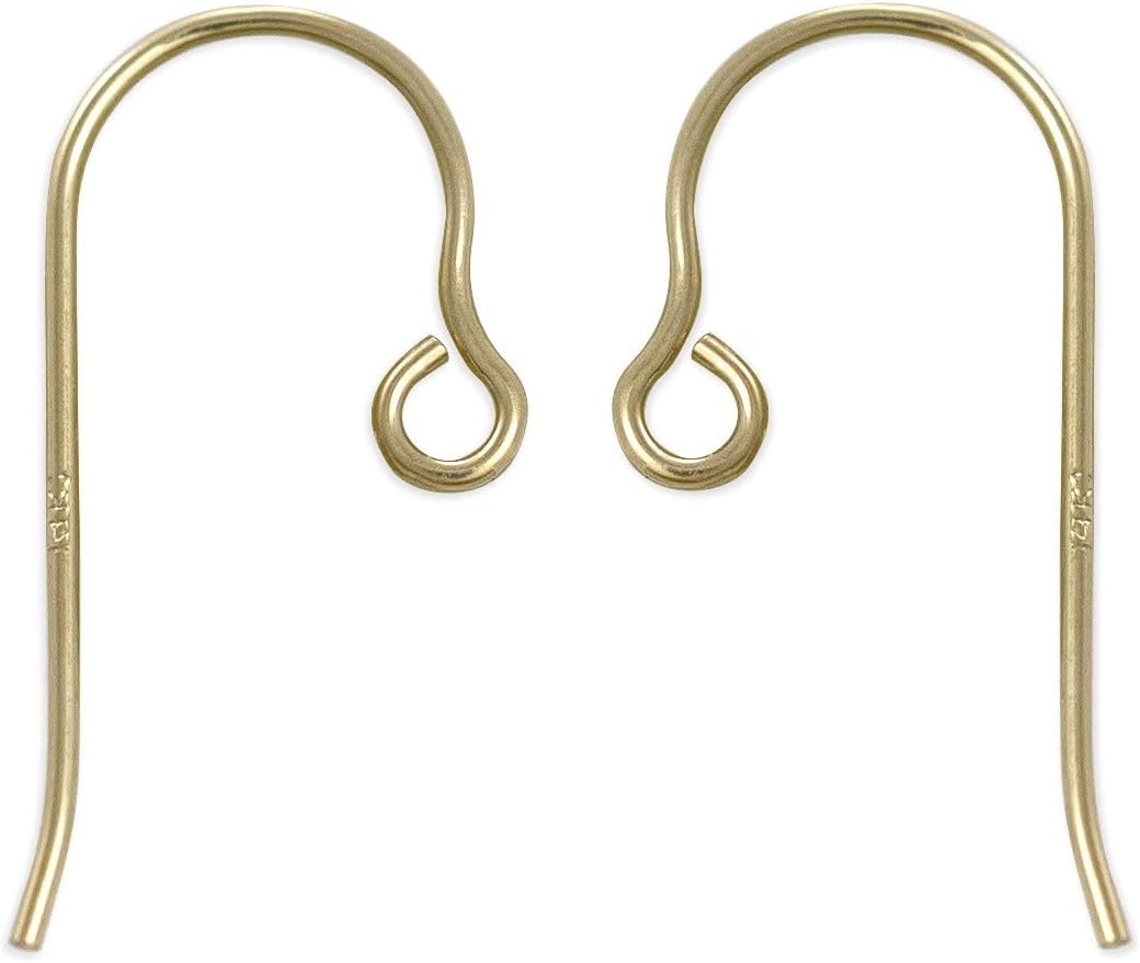 JewelrySupply 14K Yellow Gold Mini Shepherd Hook Earring Wires for DIY Craft Making (1-Pair)