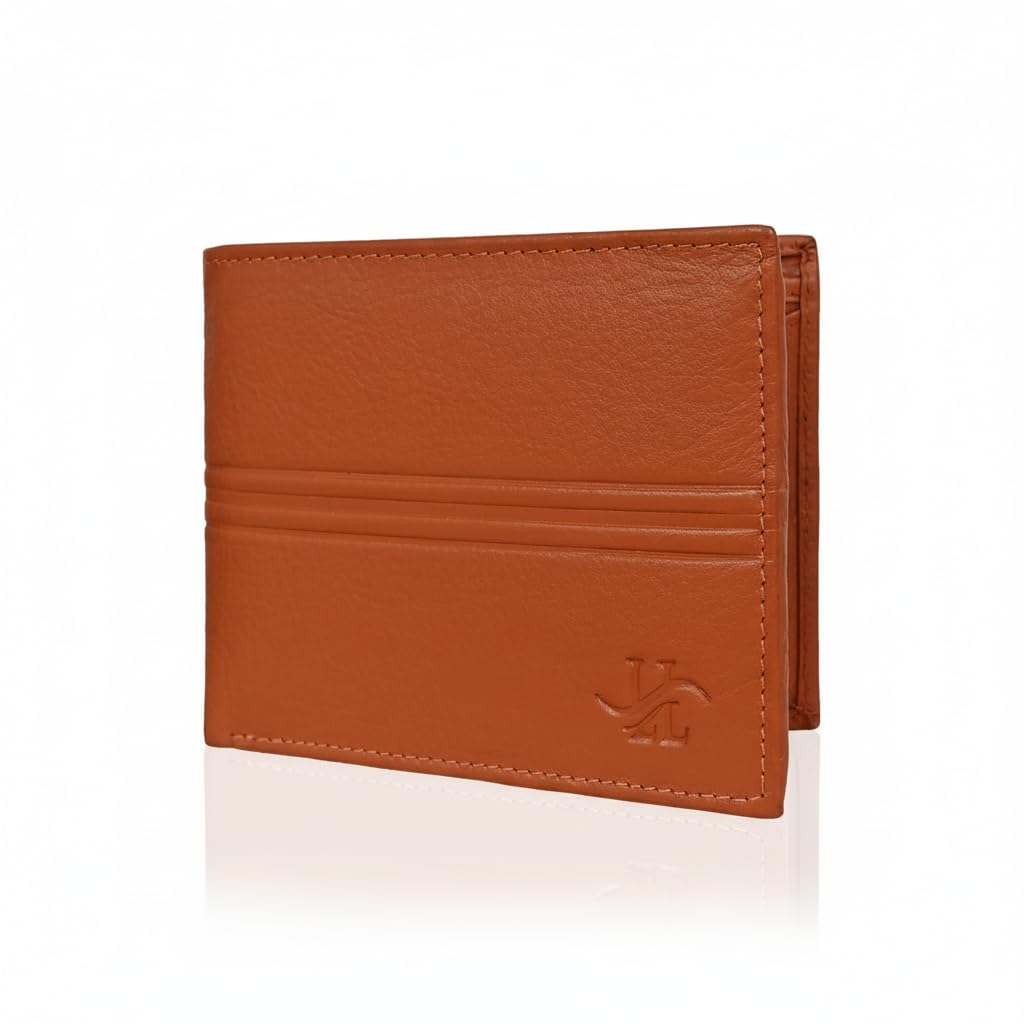 RFID Leather Wallets for Men I 4 Card Slots I 2 Currency & Secret Compartments I Coin Pocket, Brown-image-18