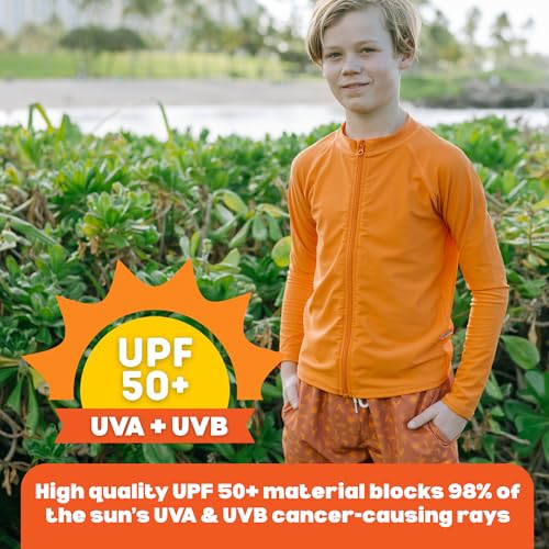 Image of SwimZip UPF 50+ Long Sleeve Rash Guard for Boys' and Girls' - Baby, Toddler, Kids