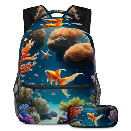 Sac à dos daypack poisson rouge mignon 2 pièces pour l'aventure
