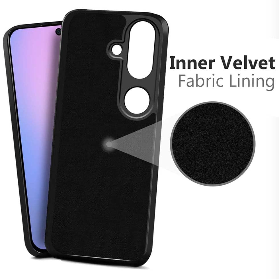 Image of Fashionury Liquid Silicon Back Cover for Samsung Galaxy M36 5G / F36 5G | Camera Protection | Inner Velvet Fabric | Anti-Fingerprint | Ultra Slim Case (Black)